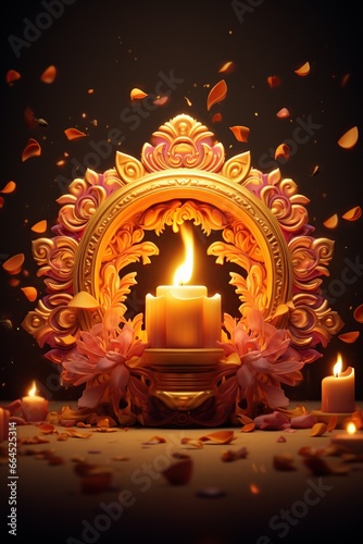 Diwali candle illustration background, diwali Diya illustration