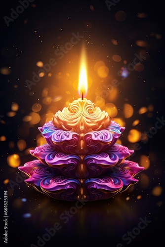 Diwali candle illustration background, diwali Diya illustration