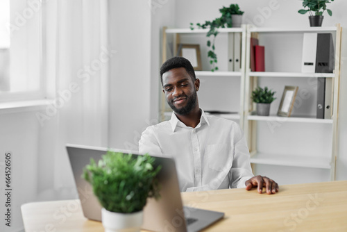 job man laptop education online american student african african computer office freelancer