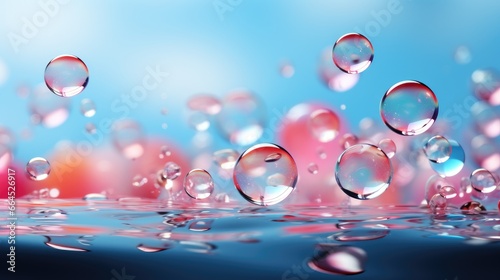 soap bubbles on a background of brightly colored unfocused colors