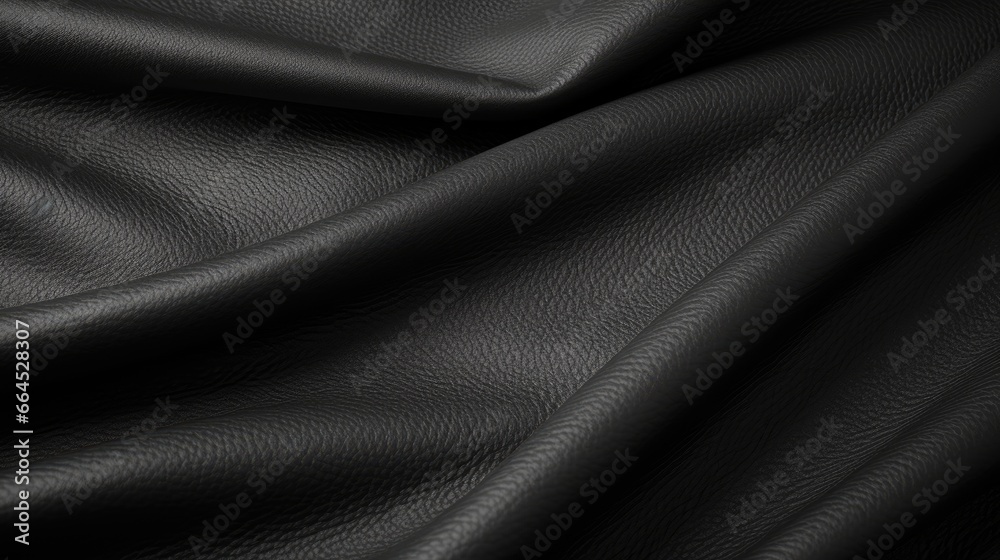 Obraz premium Black Leather texture close up as background. The material for the goods