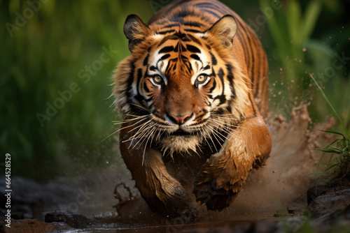Running Ussuri tiger in the wild © Veniamin Kraskov