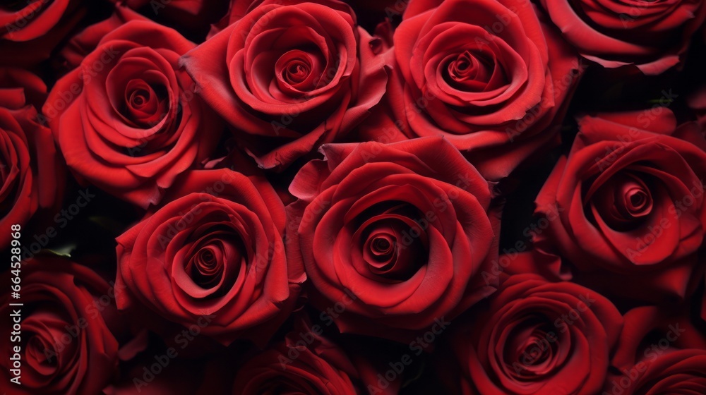 fresh dark red roses close up texture background