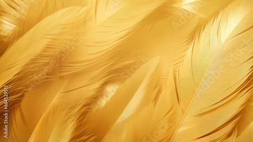 Yellow feather background. Abstract texture for holiday background