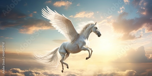 A white horse with wings. © Md
