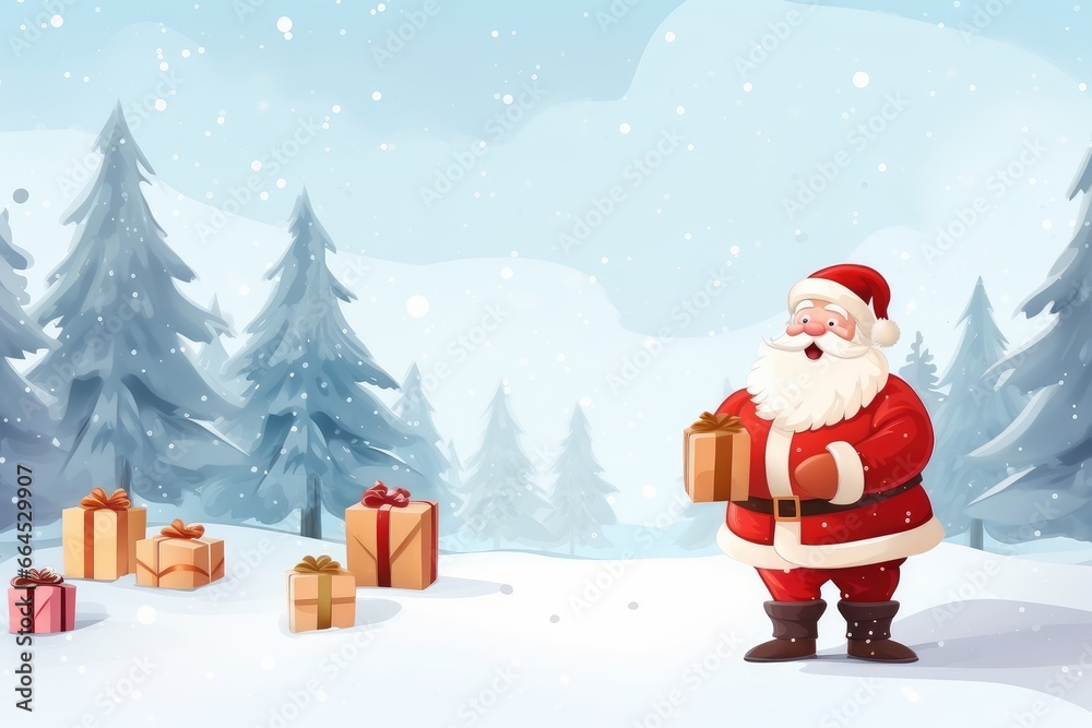 Quirky old bearded Santa Claus in the winter snowy forest. Winter holiday and Christmas concept. New Year's child frost. Quirky old bearded Santa Claus in the winter snowy forest. Winter holiday and Christmas concept. New Year's child frost.