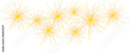 Golden fireworks vector for new year.