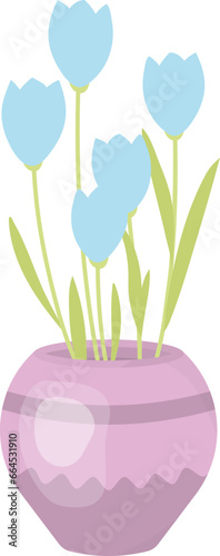Tulip in pot illustration