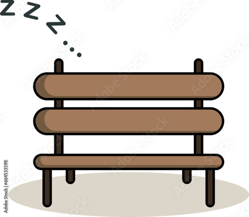 Sleeping bench icon