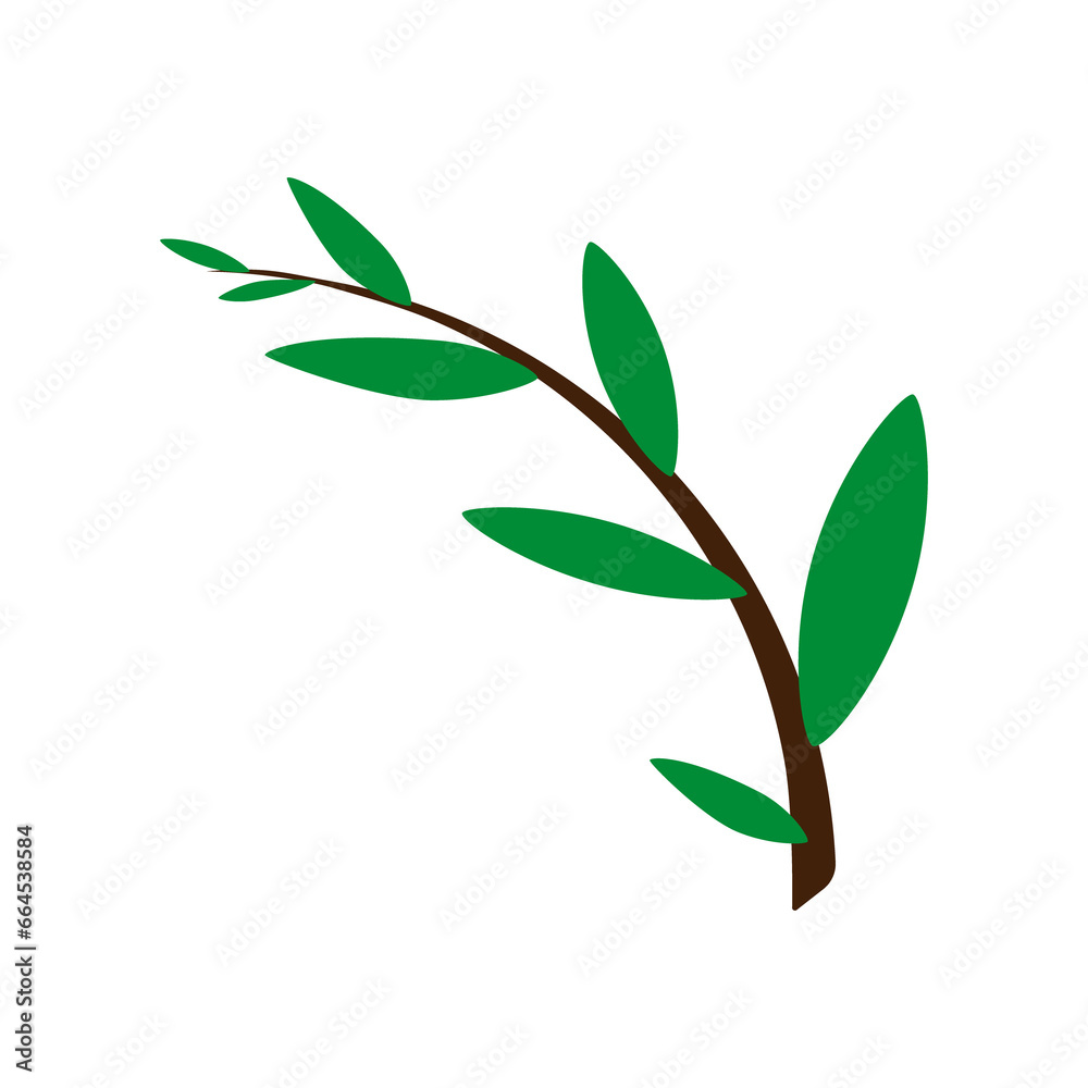 Naklejka premium green leaves isolated on white background