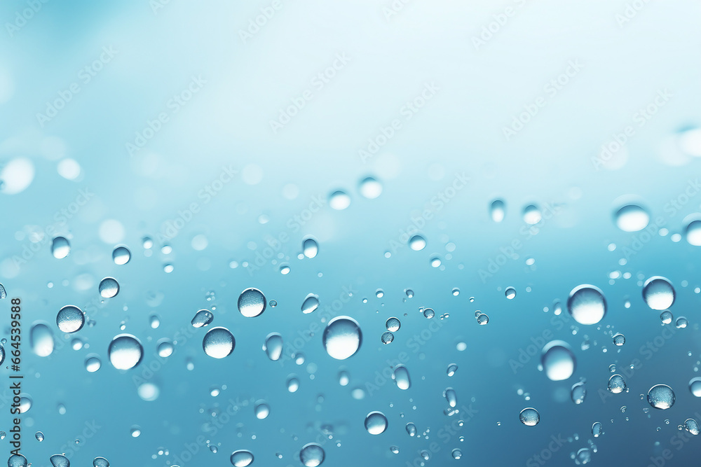 water drops on blue background