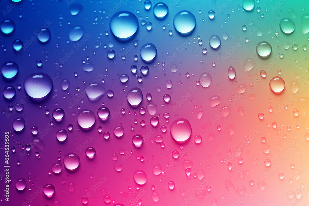 water drops rainbow colored background