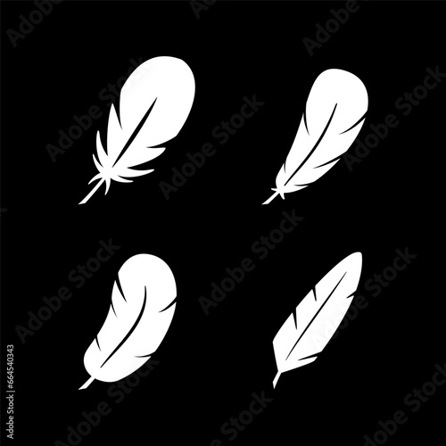 Set line icons of feather