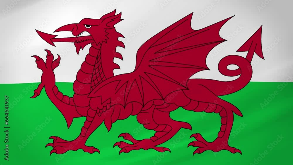 Wales Waving Flag Realistic Animation Video Wales Waving Flag Realistic Animation Video