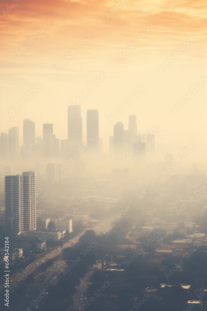 An image of a city skyline covered in smog and haze, highlighting the ...