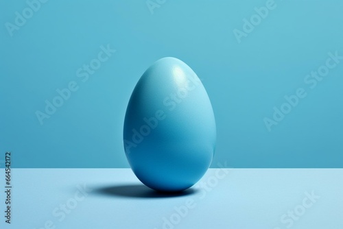 A single blue egg, separated from its background. Generative AI