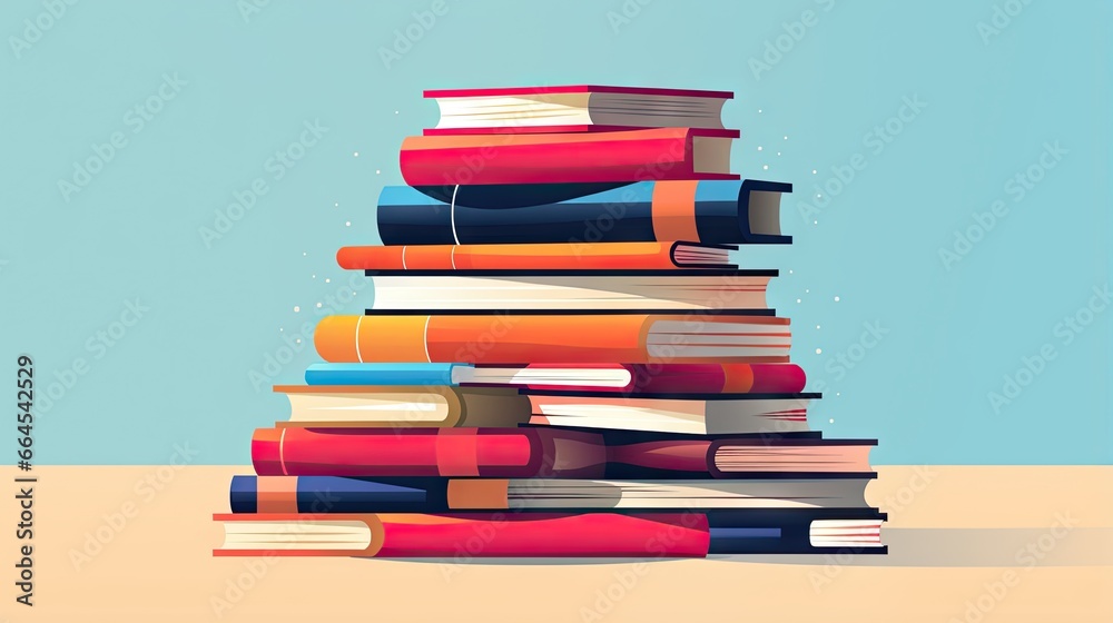 a stack of books sitting on top of each other on a table. generative ai a stack of books sitting on top of each other on a table. generative ai