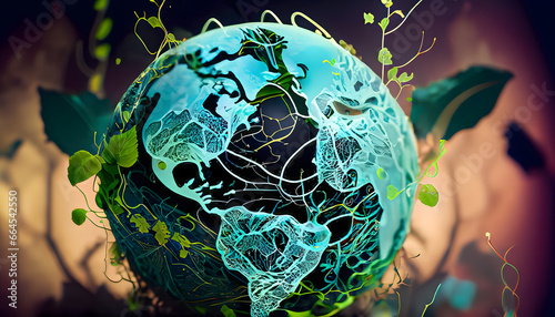 cyber eco welt ball Hintergrund Fortschritt wissenschaft umweltschutz photo