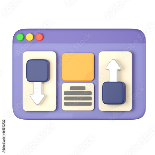 web page ,data analysis ,Web Development concept. Website coding, Web page. 3D render illustration.