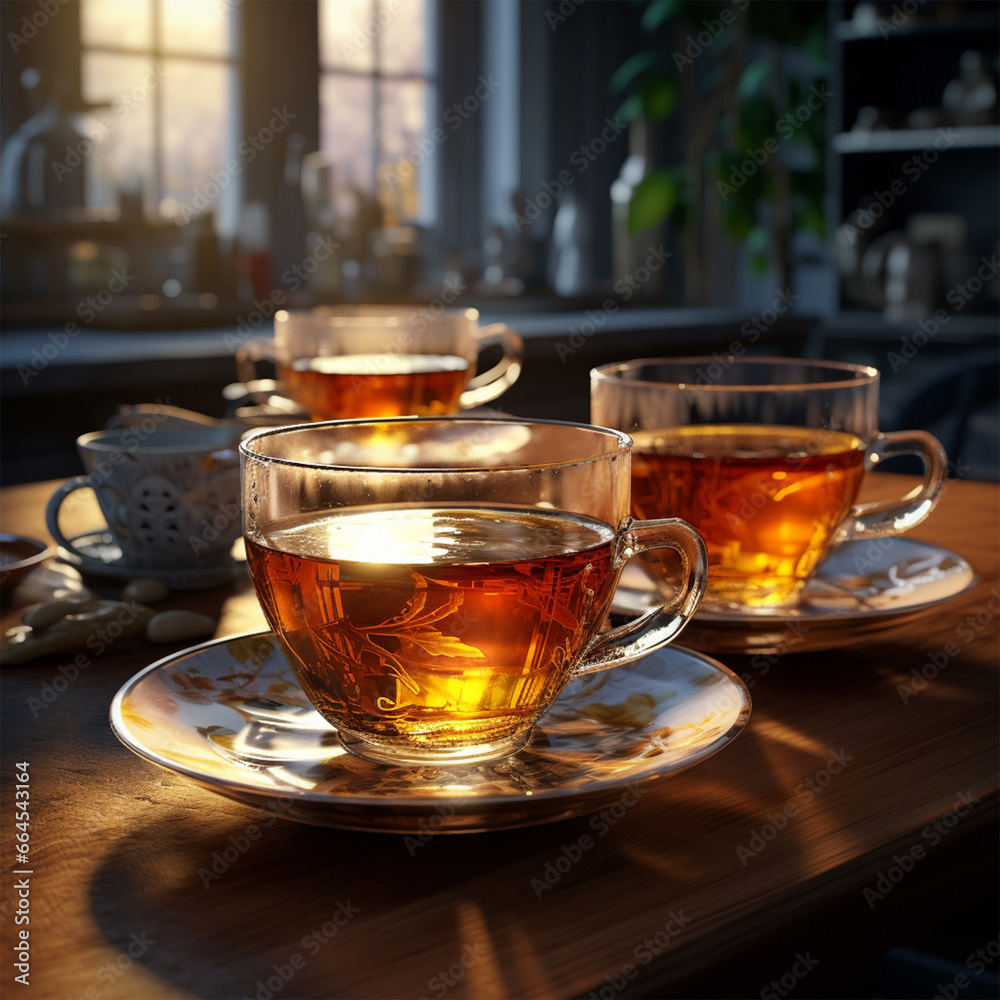 Cup of tea and teapot Cup of tea and teapot