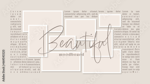 Vector photo collage template moodboard pictures grids vector illustration	