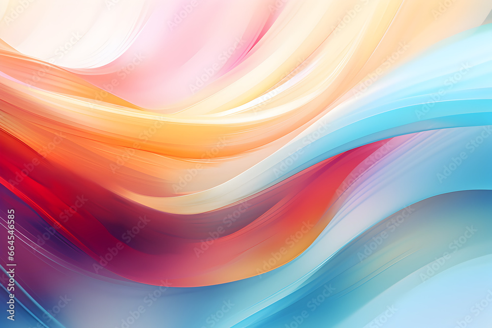 Fototapeta premium Vibrant Colorful abstract background with smooth lines. Digital art for poster, flyer, banner background or design element. Soft textures on pastel background