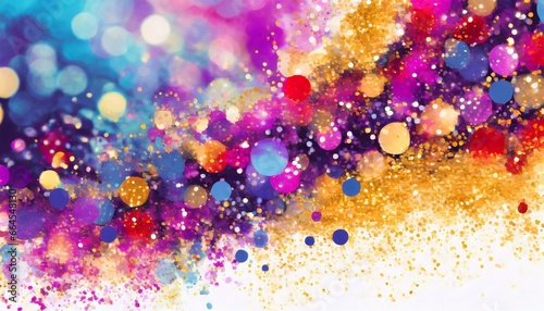 scattered sparkles and bokeh lights, with space for text, background for screensaver. 