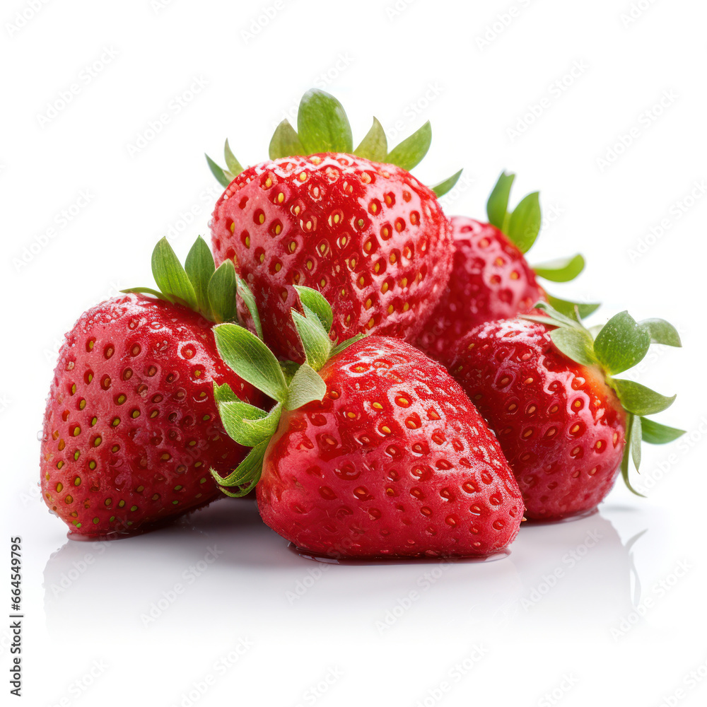 Strawberry Studio Shot isolated on clear background, Food Photography, Generative AI Strawberry Studio Shot isolated on clear background, Food Photography, Generative AI