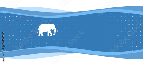 Blue wavy banner with a white elephant symbol on the left. On the background there are small white shapes, some are highlighted in red. There is an empty space for text on the right side © Alexey