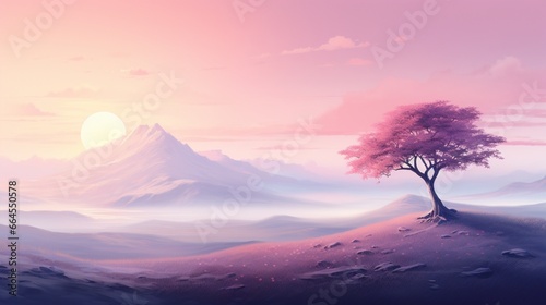 a calming image with a gradient that shifts from lavender to soft pink.