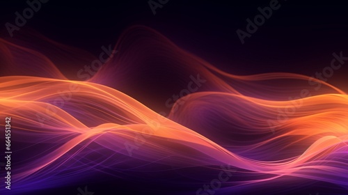 a Black and light orange abstract background with wav.Generative AI