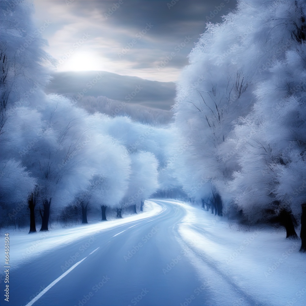 winter forest in the morningbeautiful winter landscape with trees and snow winter forest in the morningbeautiful winter landscape with trees and snow