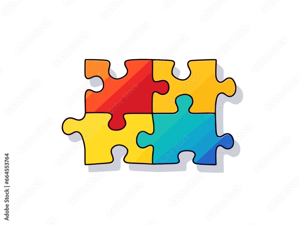 Doodle Puzzle piece with puzzle board, cartoon sticker, sketch, vector, Illustration, minimalistic Doodle Puzzle piece with puzzle board, cartoon sticker, sketch, vector, Illustration, minimalistic