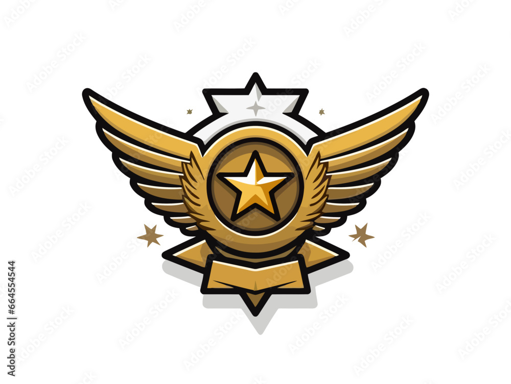 Doodle Military badge, cartoon sticker, sketch, vector, Illustration, minimalistic Doodle Military badge, cartoon sticker, sketch, vector, Illustration, minimalistic