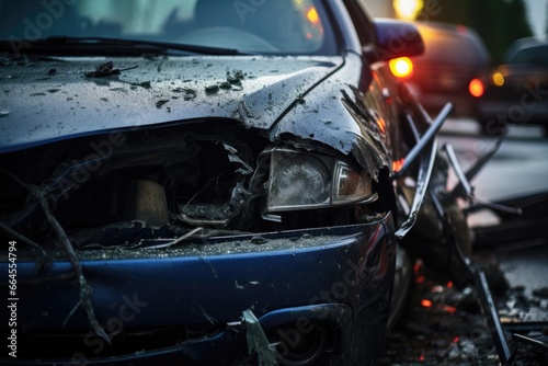 Car accident on the road. Car accident causing fire on the road.