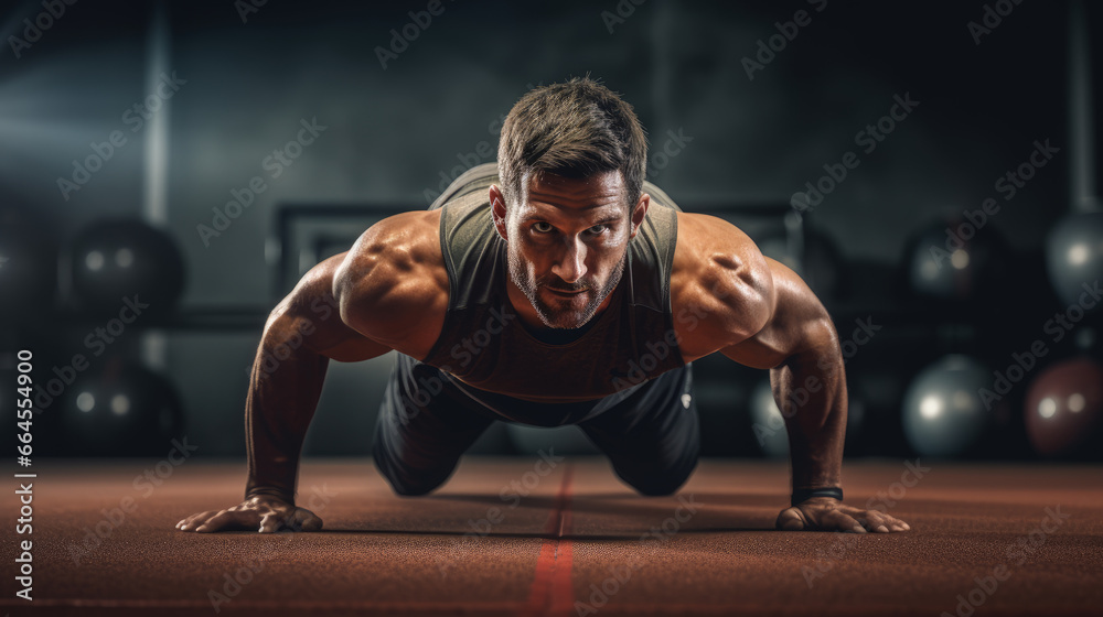 Fototapeta premium man doing push ups