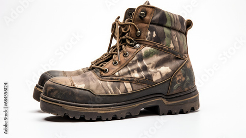 pair of military boots