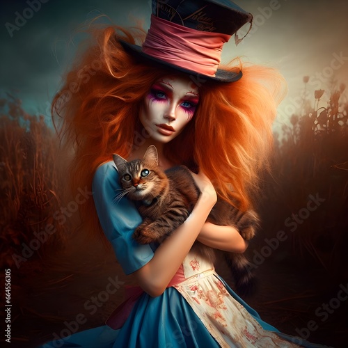 Crazy Alice with cat