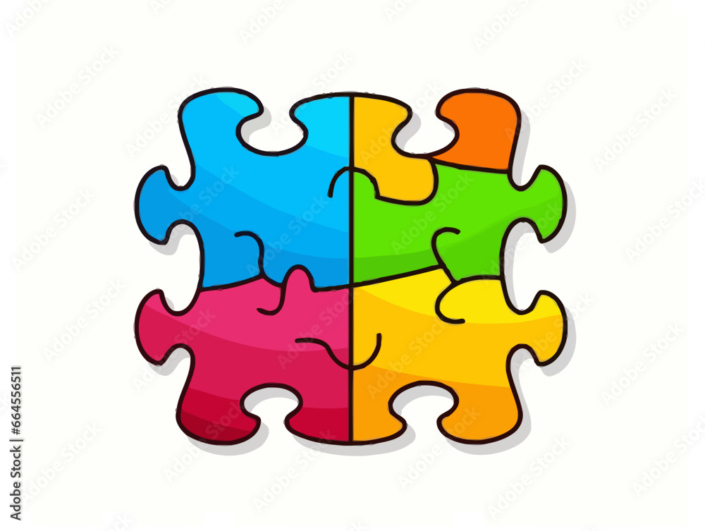 Doodle Puzzle piece puzzle, cartoon sticker, sketch, vector, Illustration, minimalistic Doodle Puzzle piece puzzle, cartoon sticker, sketch, vector, Illustration, minimalistic