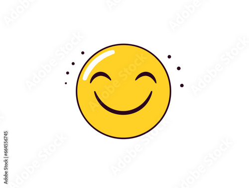 Doodle Laughter emoji, cartoon sticker, sketch, vector, Illustration, minimalistic