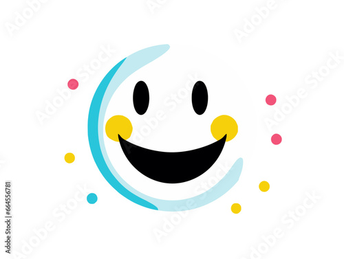 Doodle Laughter emoji, cartoon sticker, sketch, vector, Illustration, minimalistic