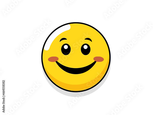 Doodle Grinning face emoji, cartoon sticker, sketch, vector, Illustration, minimalistic