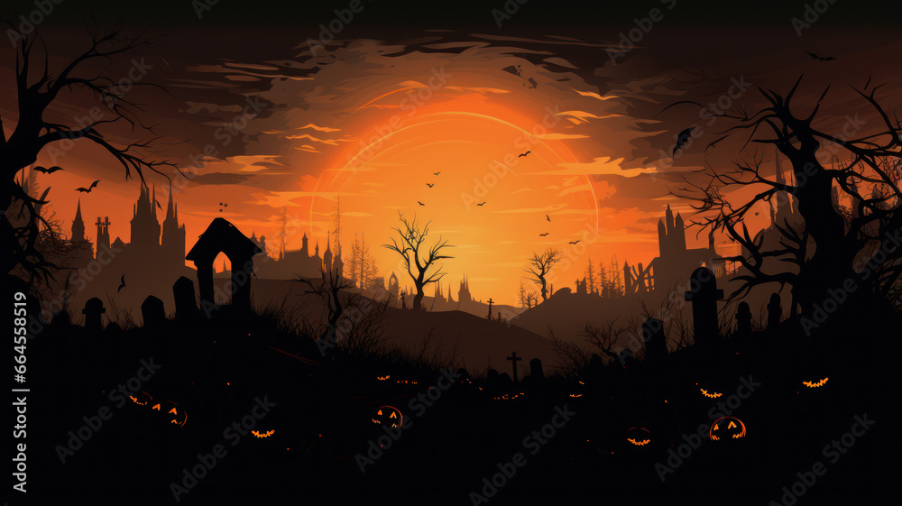 Halloween Atmosphere: Spooky Graveyard