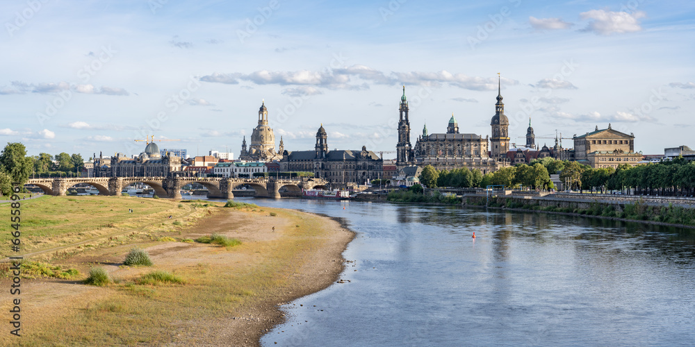 Dresden old town along the Elbe River, Saxony, Germany