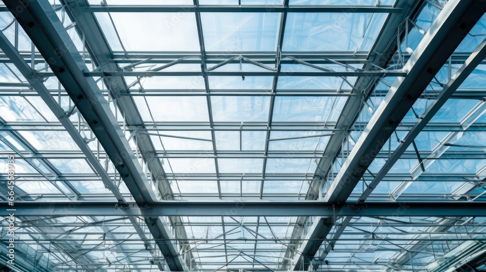 Modern Glass Roof Commercial Building with Metal Frame Construction for Real Estate and Office Spaces