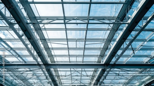 Modern Glass Roof Commercial Building with Metal Frame Construction for Real Estate and Office Spaces