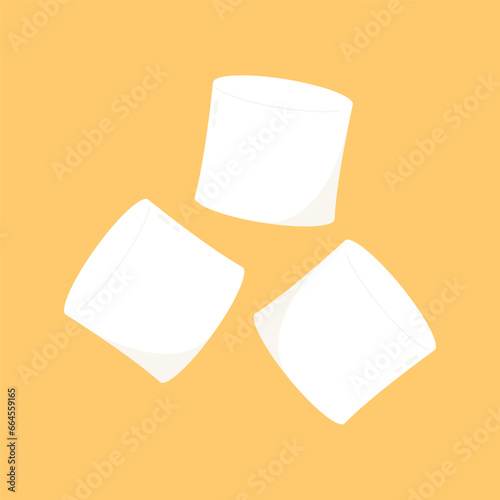 Marshmallow cartoon vector. Marshmallow logo design. Marshmallow icon.