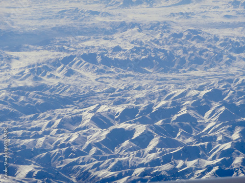 Aerial view of Koh Daman Valley near Charikar in Parwan Provinc, Afghanistan photo
