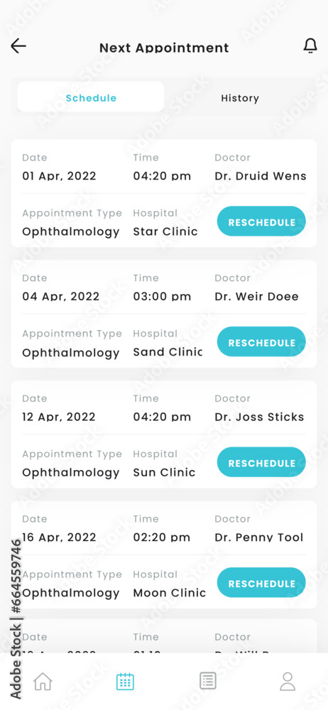 Oculist, ophthalmologist and optometric eye healthcare services Blue App Ui kit Template Oculist, ophthalmologist and optometric eye healthcare services Blue App Ui kit Template