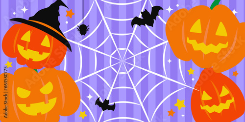 ハロウィンバナー　かぼちゃ　（比率2:1）